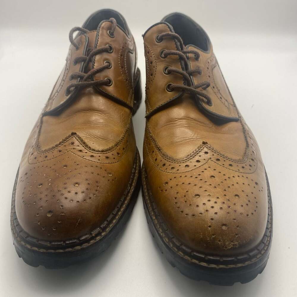 Johnston & Murphy Brown Wingtip Brogue Oxford Dress Shoes (GS1016)